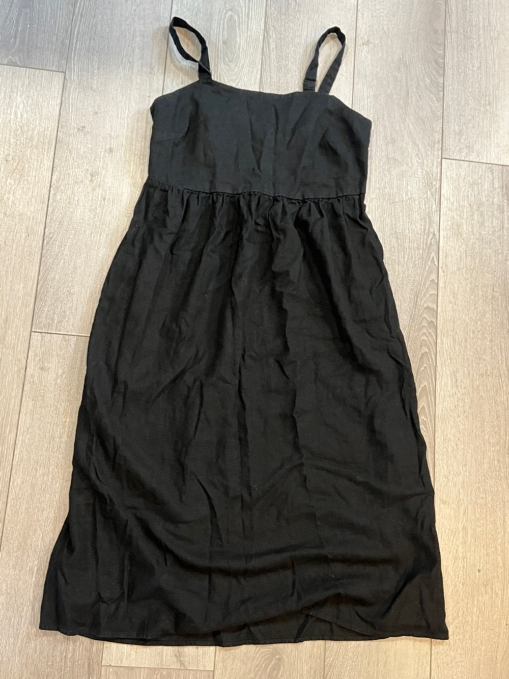 Sonoma Black Midi Spaghetti Strap Dress